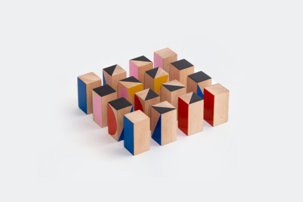 16 wooden blocks from building set XYLONAUT by KUTULU